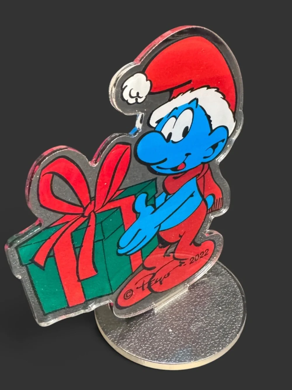 Smurf Christmas Acrylic Holiday Standee Decor New
